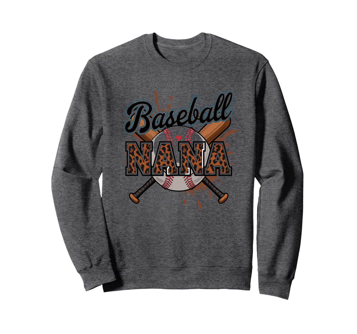 Baseball Nana Leopard Softball Sweatshirt - Trendy Graphic Men Women - T-Shirt, Sweatshirt, Hoodie
