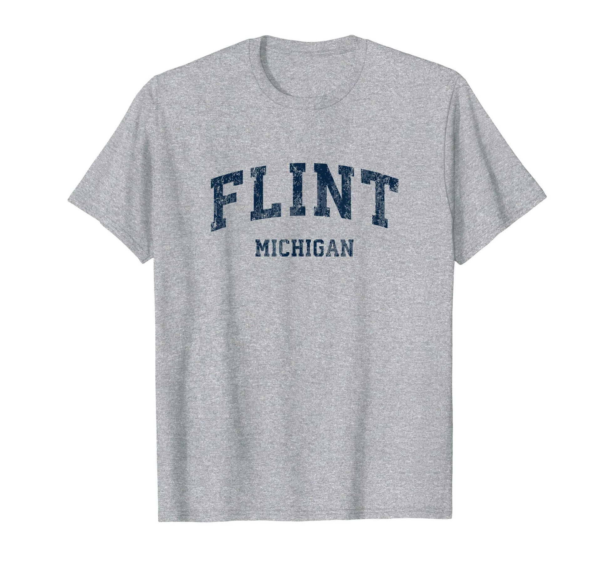 Flint Michigan Mi Varsity Sports Navy T-Shirt - Custom Art Print Unisex - T-Shirt, Sweatshirt, Hoodie