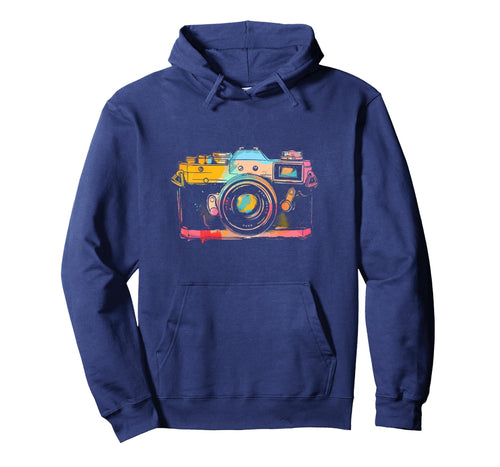 Photographer Camera Watercolor Photography Hoodie - Unique Graphic Unisex - T-Shirt, Sweatshirt, Hoodie