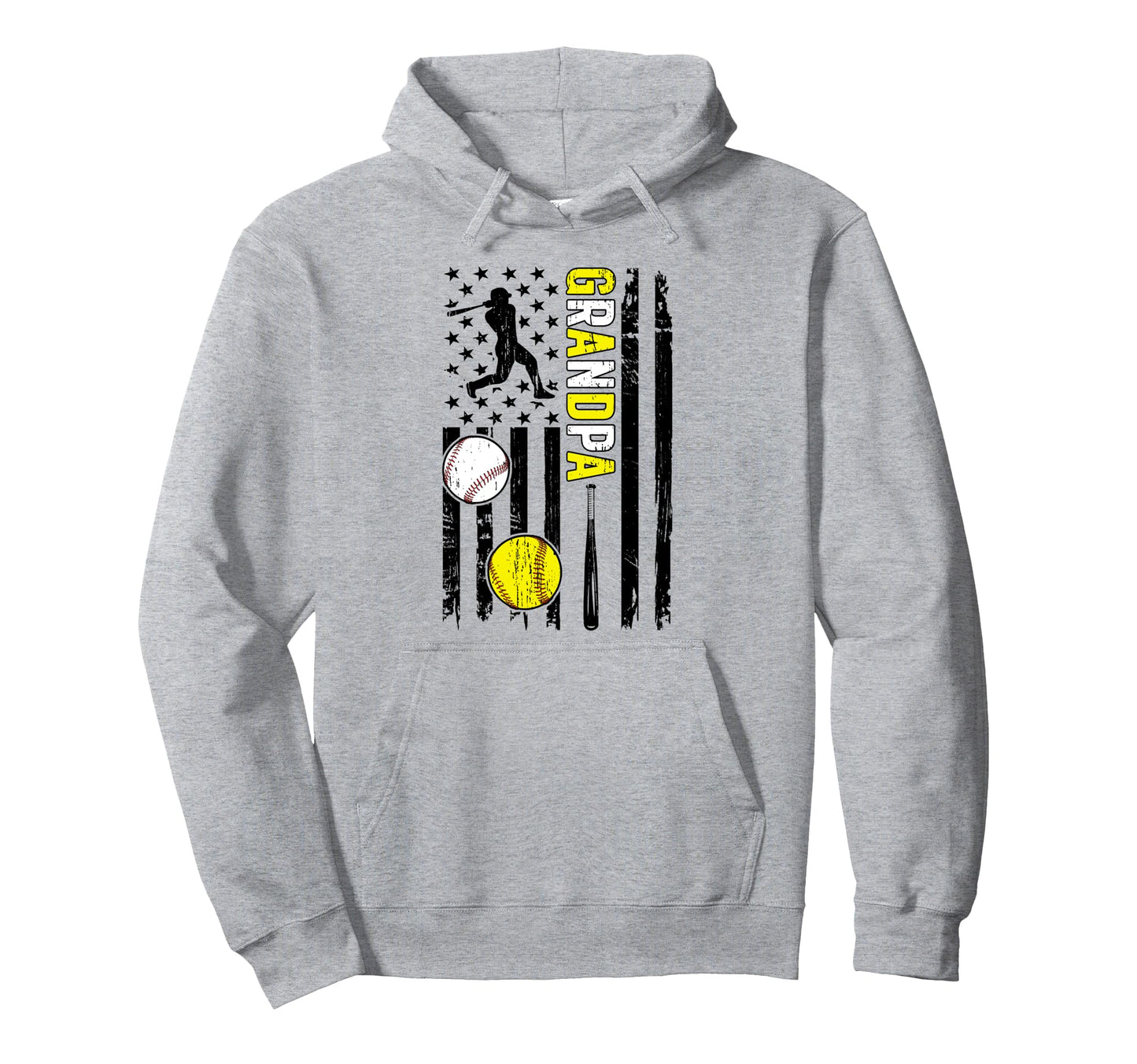 Proud Baseball Softball Grandpa Hoodie - Casual Everyday Wear Unisex - T-Shirt, Sweatshirt, Hoodie