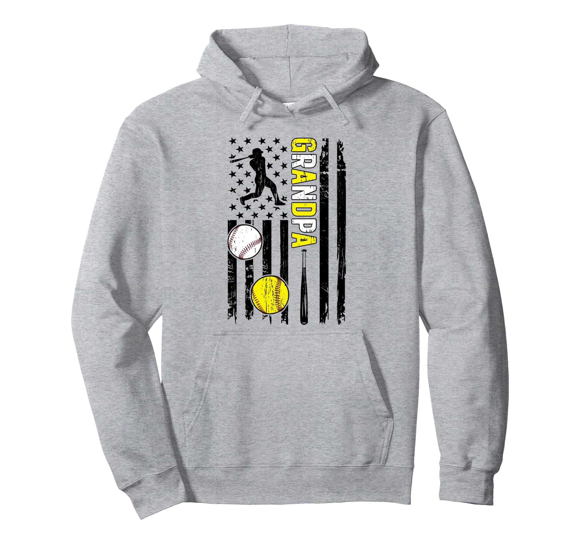 Proud Baseball Softball Grandpa Hoodie - Casual Everyday Wear Unisex - T-Shirt, Sweatshirt, Hoodie