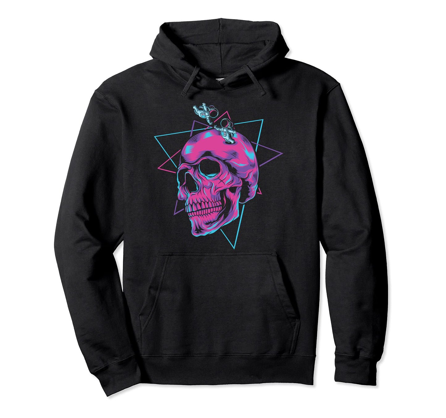 Space Skeleton 80S Aesthetics Skull Hoodie - Aesthetic Graphic for Adults - T-Shirt, Sweatshirt, Hoodie