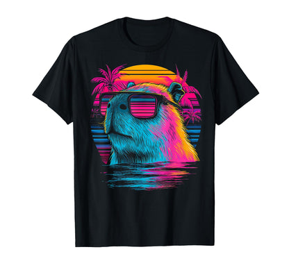 Capybara Capibara Vaporwave Aesthetic T-Shirt - Novelty Apparel Unisex - T-Shirt, Sweatshirt, Hoodie