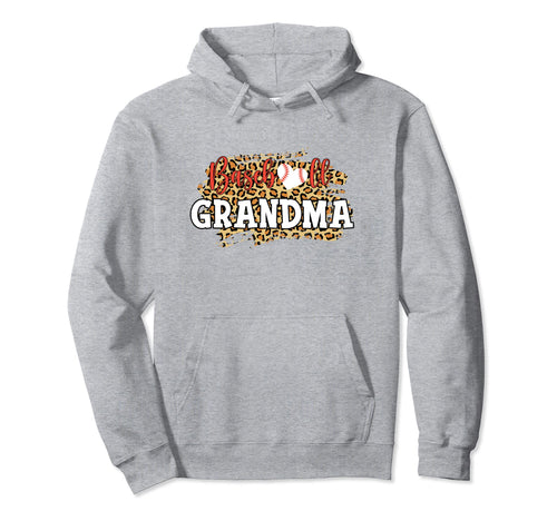 Baseball Grandma Leopard Funny Softball Hoodie - Fun Novelty Design Unisex - T-Shirt, Sweatshirt, Hoodie