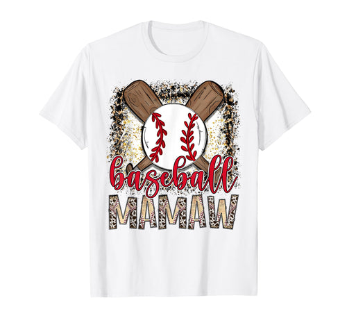 Baseball Mamaw Leopard Proud Ball Mamaw T-Shirt - Trendy Graphic Unisex - T-Shirt, Sweatshirt, Hoodie