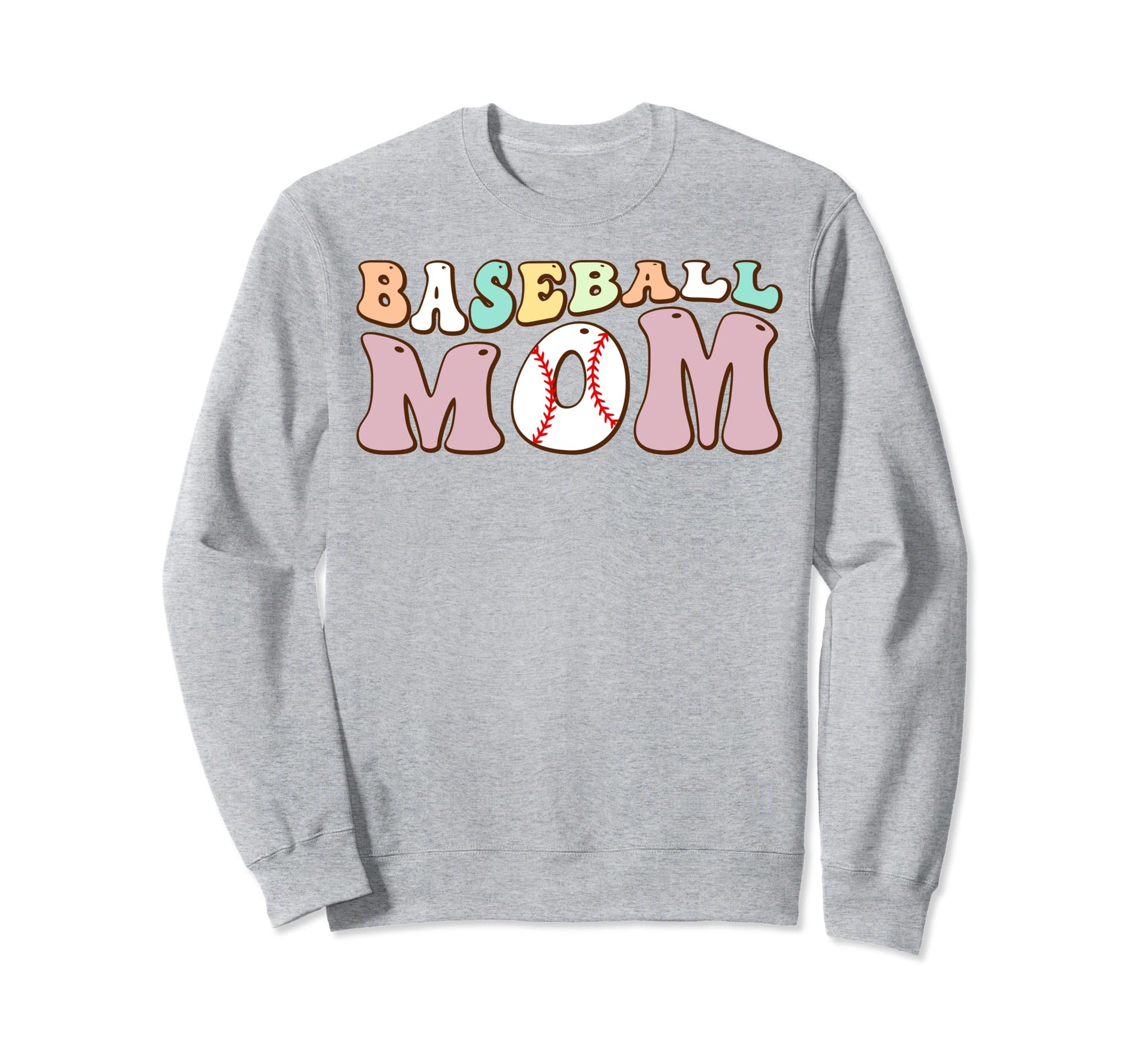 Baseball Mom Groovy Game Day Funny Sweatshirt - Graphic Print Unisex - T-Shirt, Sweatshirt, Hoodie