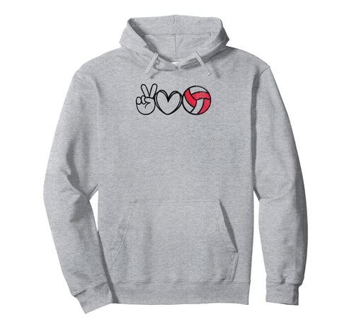 Peace Love Volleyball Nebraska Teen Tween Hoodie - Novelty Apparel Unisex - T-Shirt, Sweatshirt, Hoodie