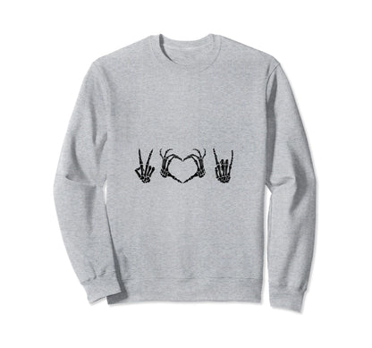 Peace Love Rock Sweatshirt - Trendy Graphic Men Women - T-Shirt, Sweatshirt, Hoodie