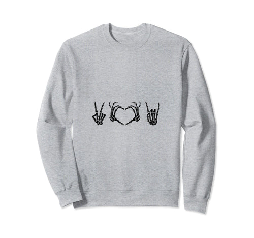Peace Love Rock Sweatshirt - Trendy Graphic Men Women - T-Shirt, Sweatshirt, Hoodie