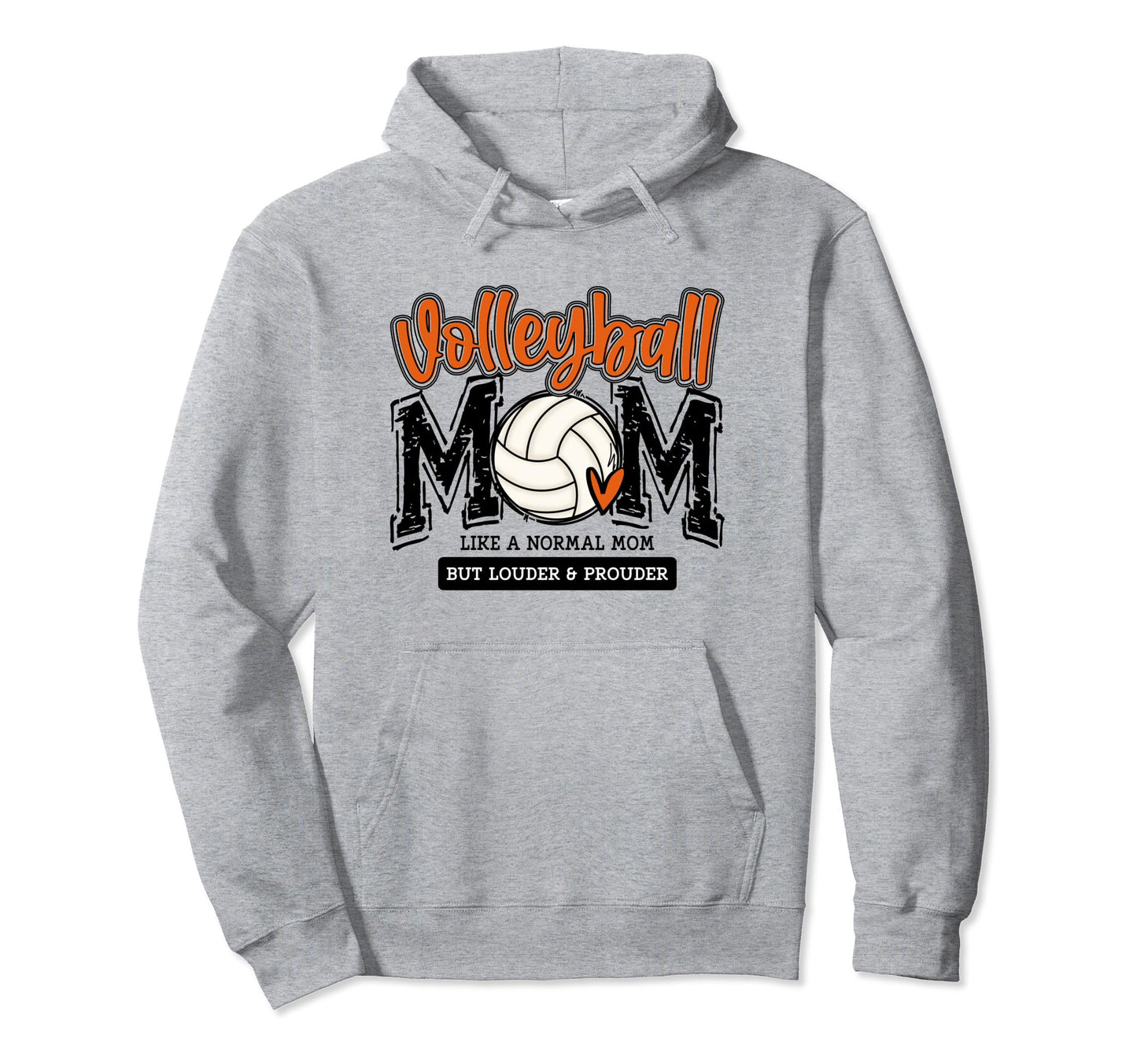 Volleyball Mom Orange Game Day Mama Hoodie - Trendy Graphic for Adults - T-Shirt, Sweatshirt, Hoodie