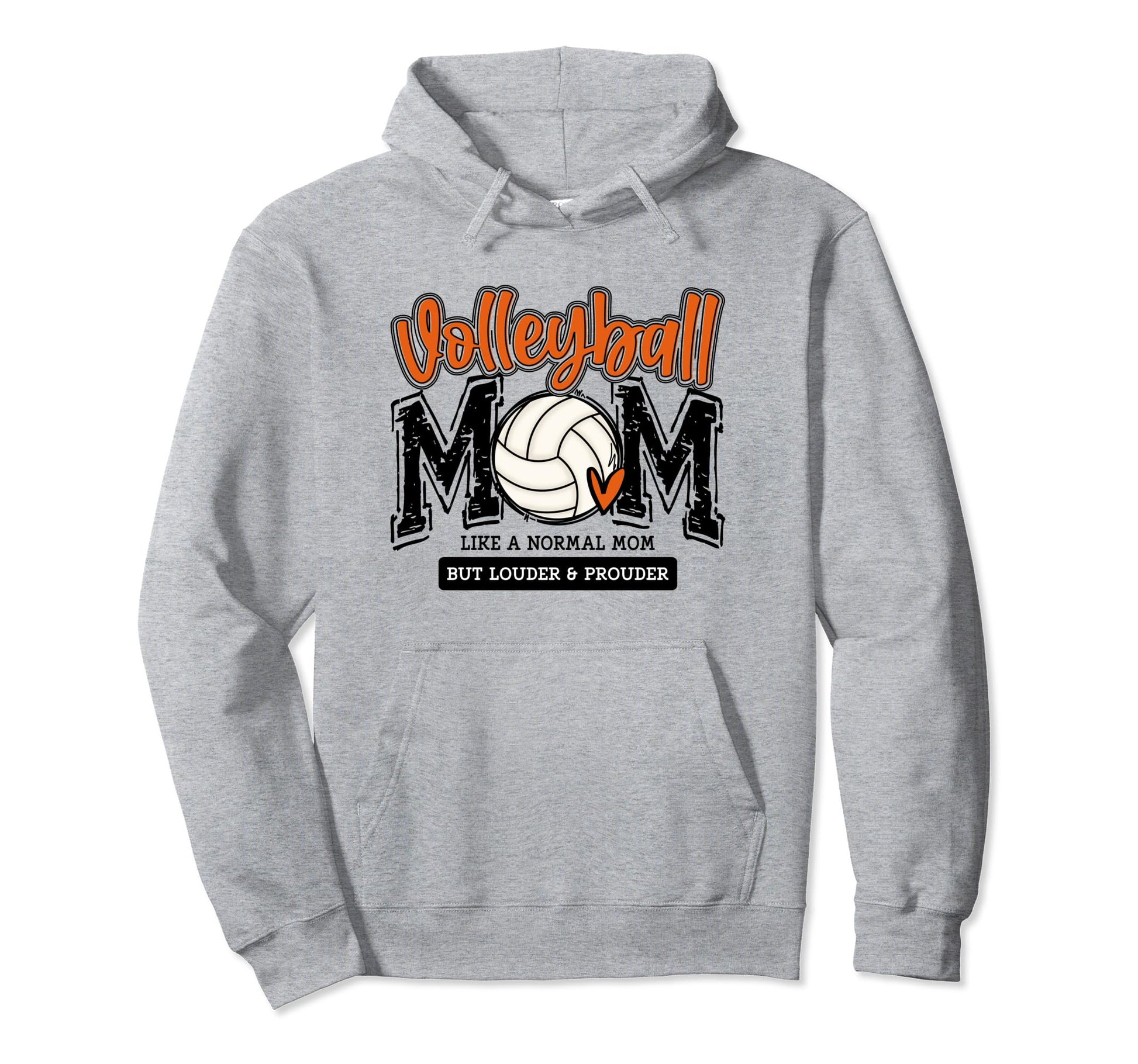 Volleyball Mom Orange Game Day Mama Hoodie - Trendy Graphic for Adults - T-Shirt, Sweatshirt, Hoodie
