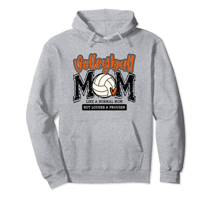 Volleyball Mom Orange Game Day Mama Hoodie - Trendy Graphic for Adults - T-Shirt, Sweatshirt, Hoodie