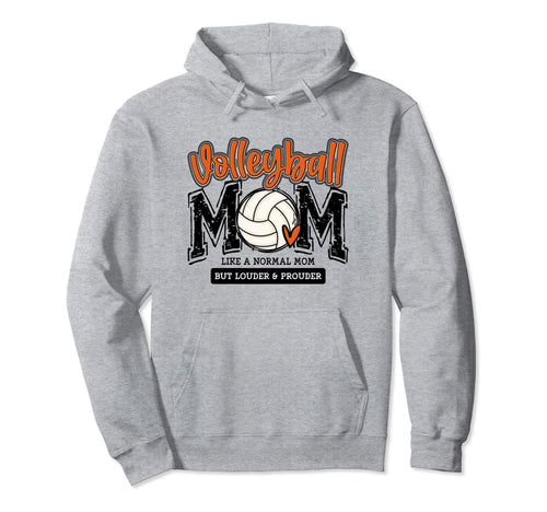 Volleyball Mom Orange Game Day Mama Hoodie - Trendy Graphic for Adults - T-Shirt, Sweatshirt, Hoodie