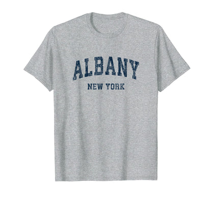 Albany New York Ny Varsity Sports Navy T-Shirt - Trendy Graphic Men Women - T-Shirt, Sweatshirt, Hoodie