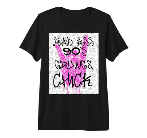 Bad Ass 90S Grunge Chick Tri Blend T-Shirt - Minimalist Print for Adults - T-Shirt, Sweatshirt, Hoodie