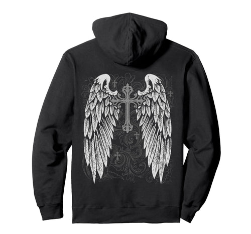Grunge Wings Angel Back Cross Y2K Hoodie - Custom Art Print for Adults - T-Shirt, Sweatshirt, Hoodie