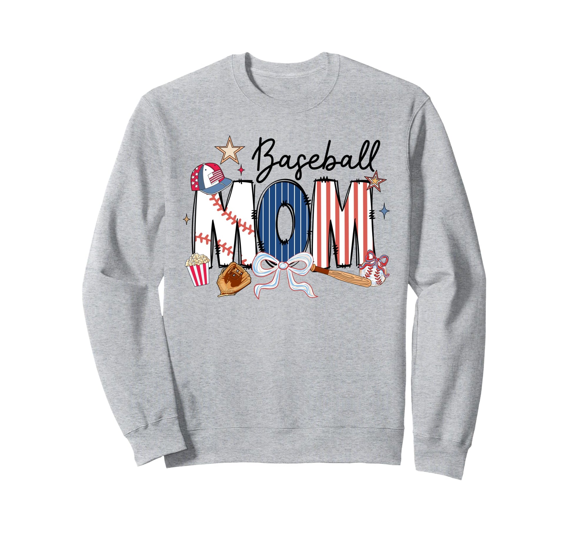 Coquette Bow Baseball Grandma Mimi Sweatshirt - Custom Art Print Unisex - T-Shirt, Sweatshirt, Hoodie
