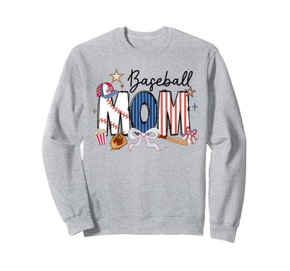 Coquette Bow Baseball Grandma Mimi Sweatshirt - Custom Art Print Unisex - T-Shirt, Sweatshirt, Hoodie