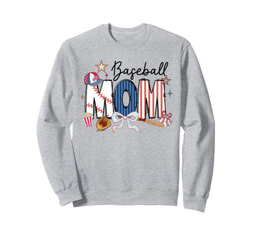 Coquette Bow Baseball Grandma Mimi Sweatshirt - Custom Art Print Unisex - T-Shirt, Sweatshirt, Hoodie