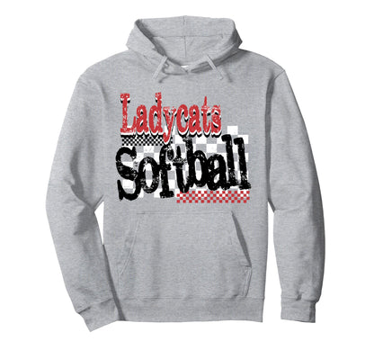 Ladycats Softball Mom Game Day Sports Hoodie - Minimalist Print Men Women - T-Shirt, Sweatshirt, Hoodie