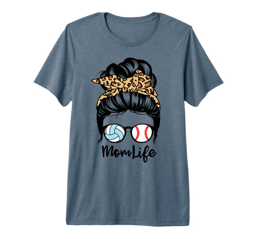 Mom Life Messy Bun Hair Funny Baseball T-Shirt - Trendy Graphic for Adults - T-Shirt, Sweatshirt, Hoodie