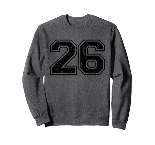 Number 26 Varsity Distressed Sport Sweatshirt - Graphic Print for Adults - T-Shirt, Sweatshirt, Hoodie