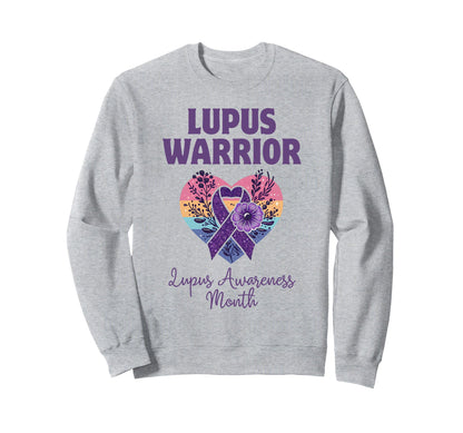 Lupus Warrior Awareness Purple Sweatshirt - Aesthetic Graphic Men Women - T-Shirt, Sweatshirt, Hoodie