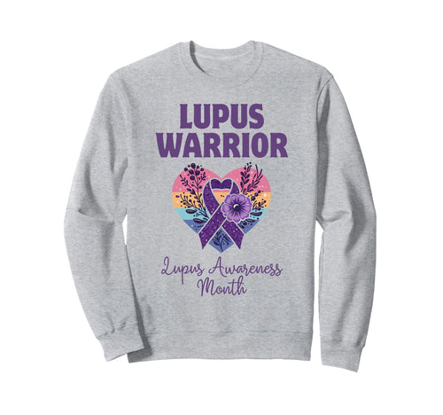 Lupus Warrior Awareness Purple Sweatshirt - Aesthetic Graphic Men Women - T-Shirt, Sweatshirt, Hoodie