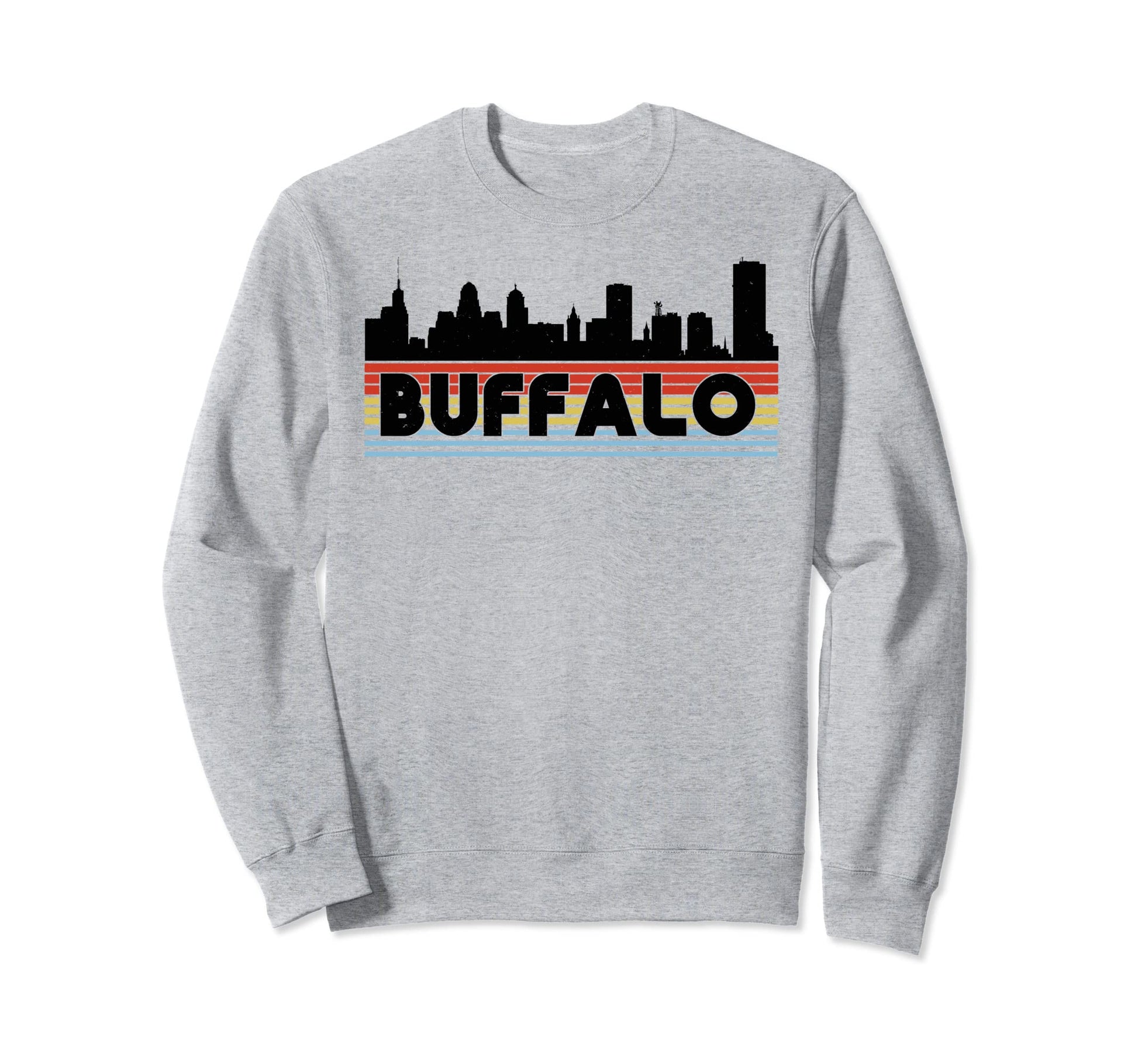 Buffalo Rainbow Striped City Sweatshirt - Aesthetic Graphic Unisex - T-Shirt, Sweatshirt, Hoodie
