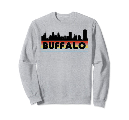 Buffalo Rainbow Striped City Sweatshirt - Aesthetic Graphic Unisex - T-Shirt, Sweatshirt, Hoodie