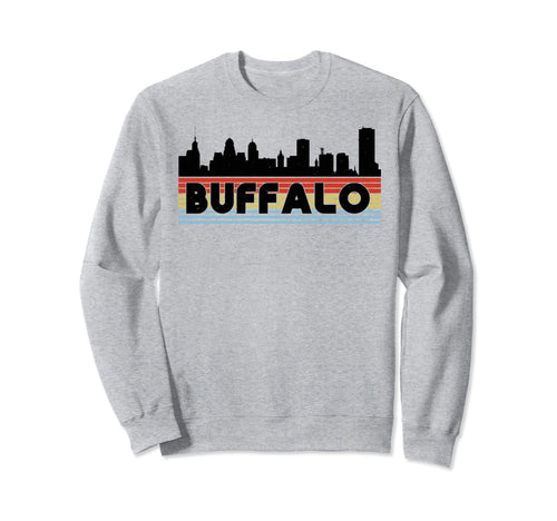 Buffalo Rainbow Striped City Sweatshirt - Aesthetic Graphic Unisex - T-Shirt, Sweatshirt, Hoodie