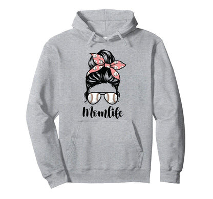 Mom Life Messy Bun Lovers Mother Hoodie - Novelty Apparel for Adults - T-Shirt, Sweatshirt, Hoodie