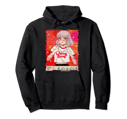 Glitch Anime Shirts Aesthetic Vaporwave Hoodie - Unique Graphic Unisex - T-Shirt, Sweatshirt, Hoodie