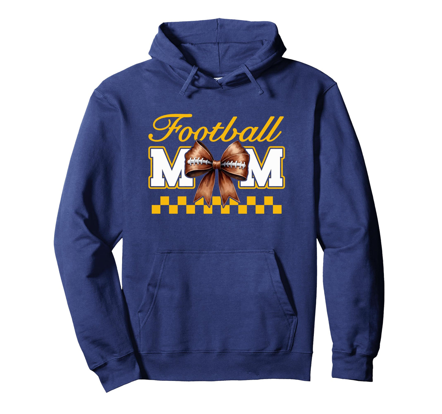 Game Day Navy Blue Yellow Croquette Bow Hoodie - Minimalist Print Unisex - T-Shirt, Sweatshirt, Hoodie