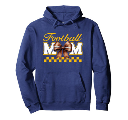 Game Day Navy Blue Yellow Croquette Bow Hoodie - Minimalist Print Unisex - T-Shirt, Sweatshirt, Hoodie