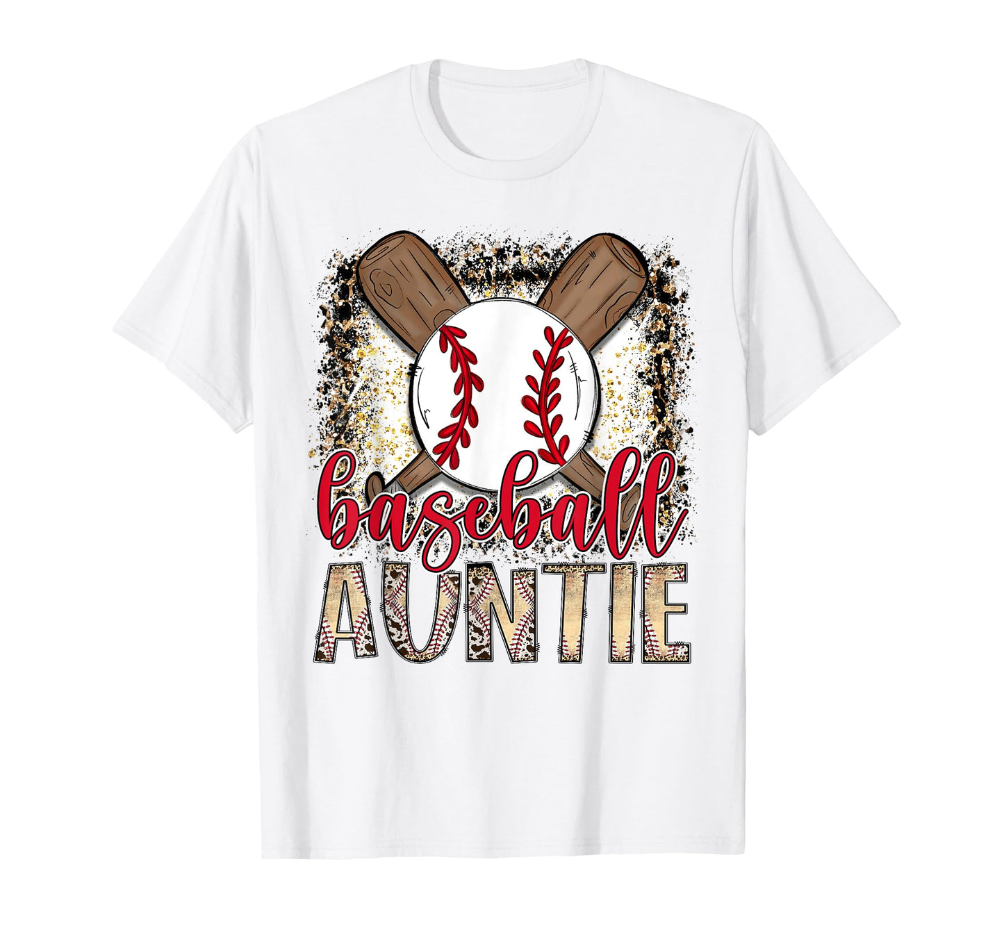 Baseball Auntie Leopard Proud Ball T-Shirt - Aesthetic Graphic Men Women - T-Shirt, Sweatshirt, Hoodie
