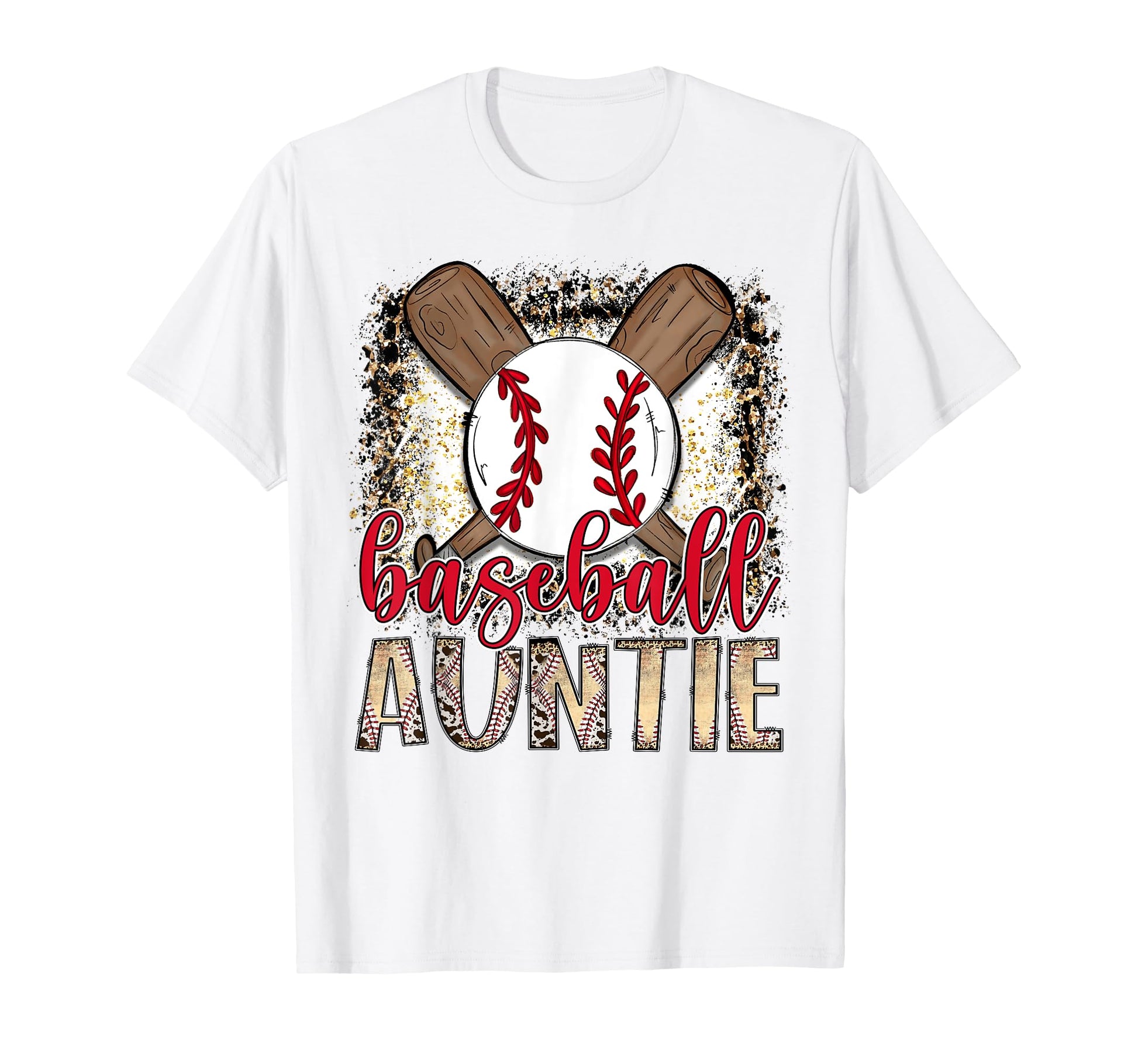 Baseball Auntie Leopard Proud Ball T-Shirt - Aesthetic Graphic Men Women - T-Shirt, Sweatshirt, Hoodie