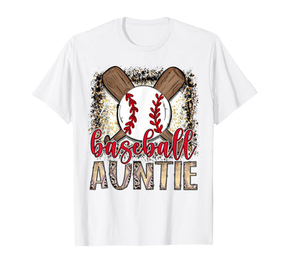 Baseball Auntie Leopard Proud Ball T-Shirt - Aesthetic Graphic Men Women - T-Shirt, Sweatshirt, Hoodie