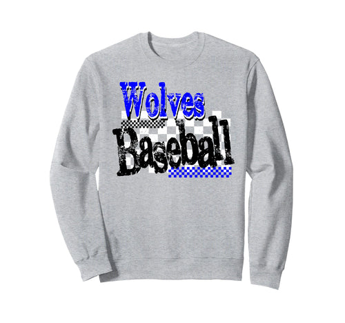 Wolves Checkered Baseball Mom Game Sweatshirt - Graphic Print for Adults - T-Shirt, Sweatshirt, Hoodie