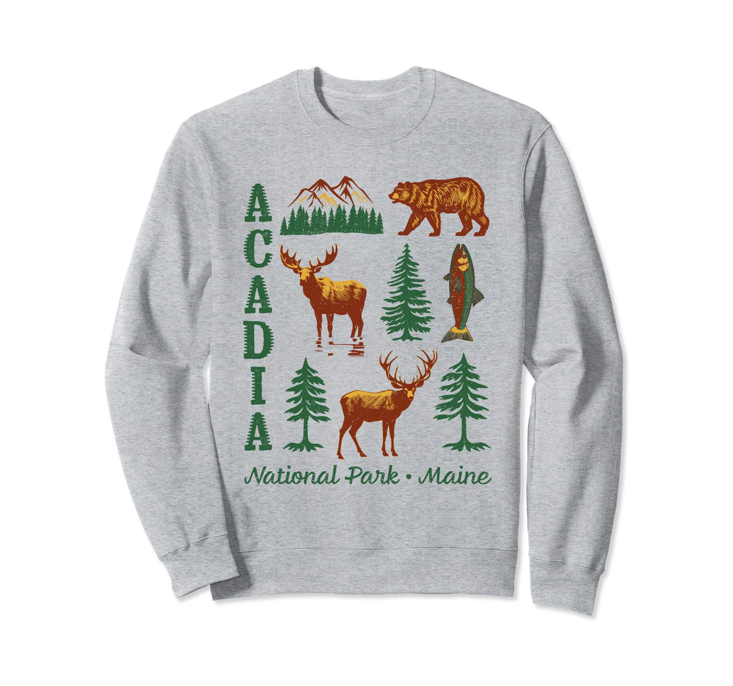 Acadia National Park Bear Moose Sweatshirt - Unique Graphic for Adults - T-Shirt, Sweatshirt, Hoodie