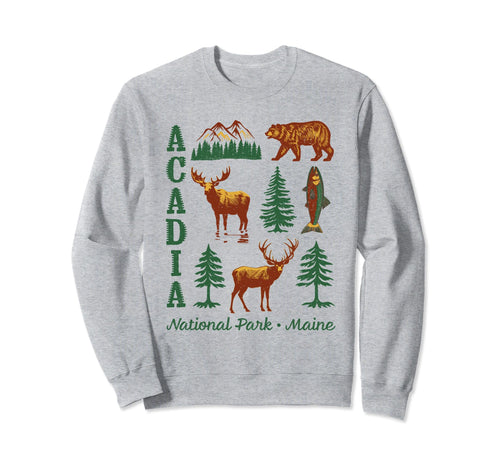 Acadia National Park Bear Moose Sweatshirt - Unique Graphic for Adults - T-Shirt, Sweatshirt, Hoodie
