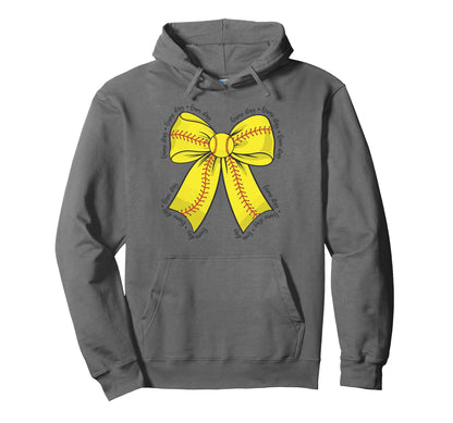 Softball Mom Coquette Bow Softball Mama Hoodie - Custom Art Print Unisex - T-Shirt, Sweatshirt, Hoodie
