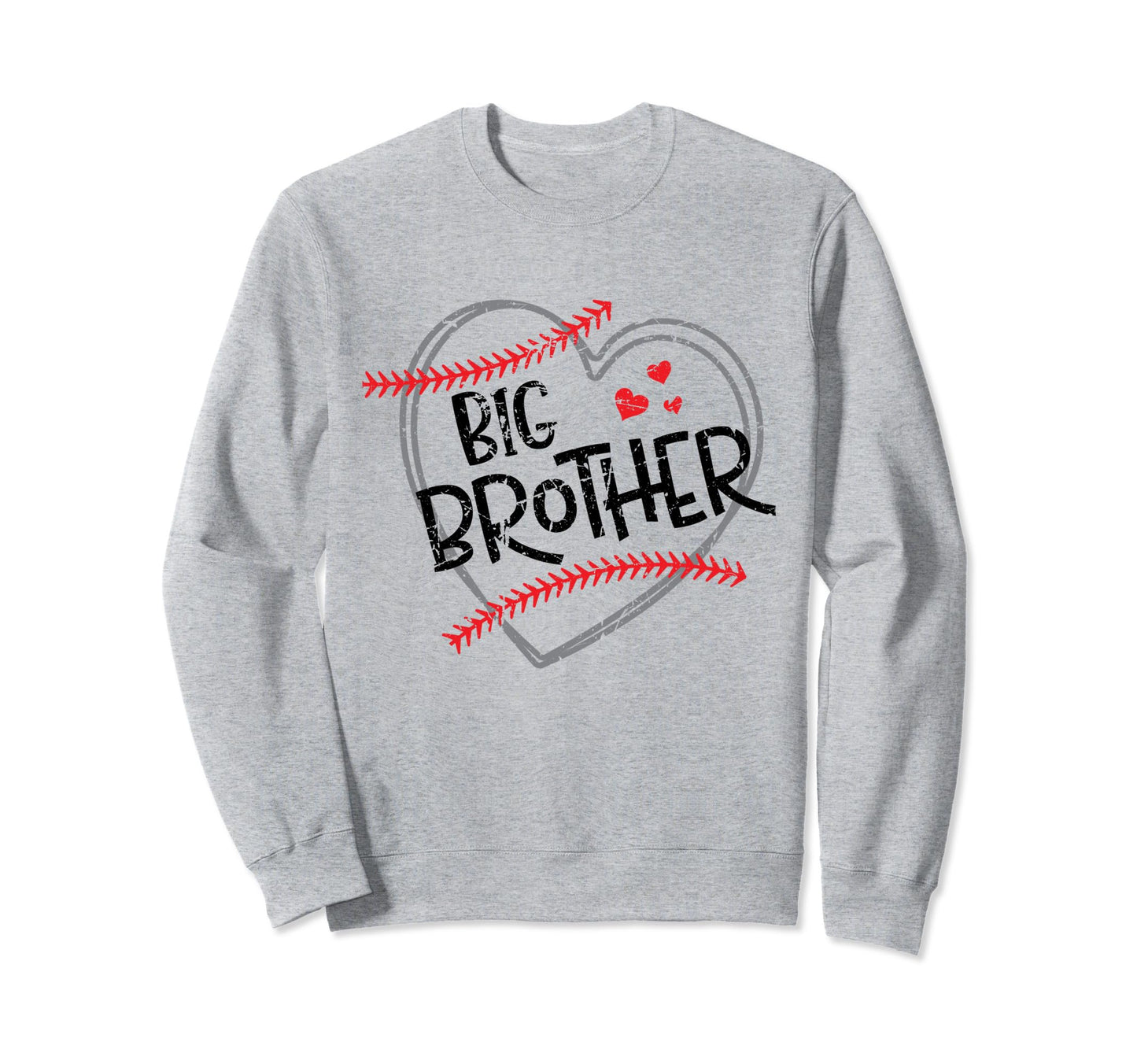 Brother Baseball Heart Funny Sporty Sweatshirt - Aesthetic Graphic Unisex - T-Shirt, Sweatshirt, Hoodie
