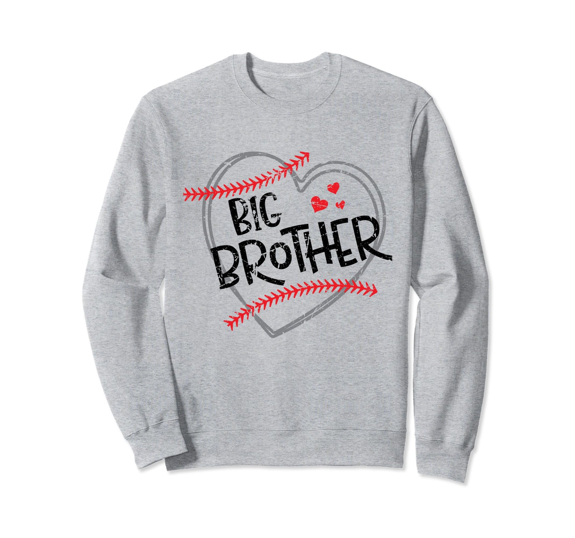 Brother Baseball Heart Funny Sporty Sweatshirt - Aesthetic Graphic Unisex - T-Shirt, Sweatshirt, Hoodie