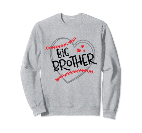 Brother Baseball Heart Funny Sporty Sweatshirt - Aesthetic Graphic Unisex - T-Shirt, Sweatshirt, Hoodie