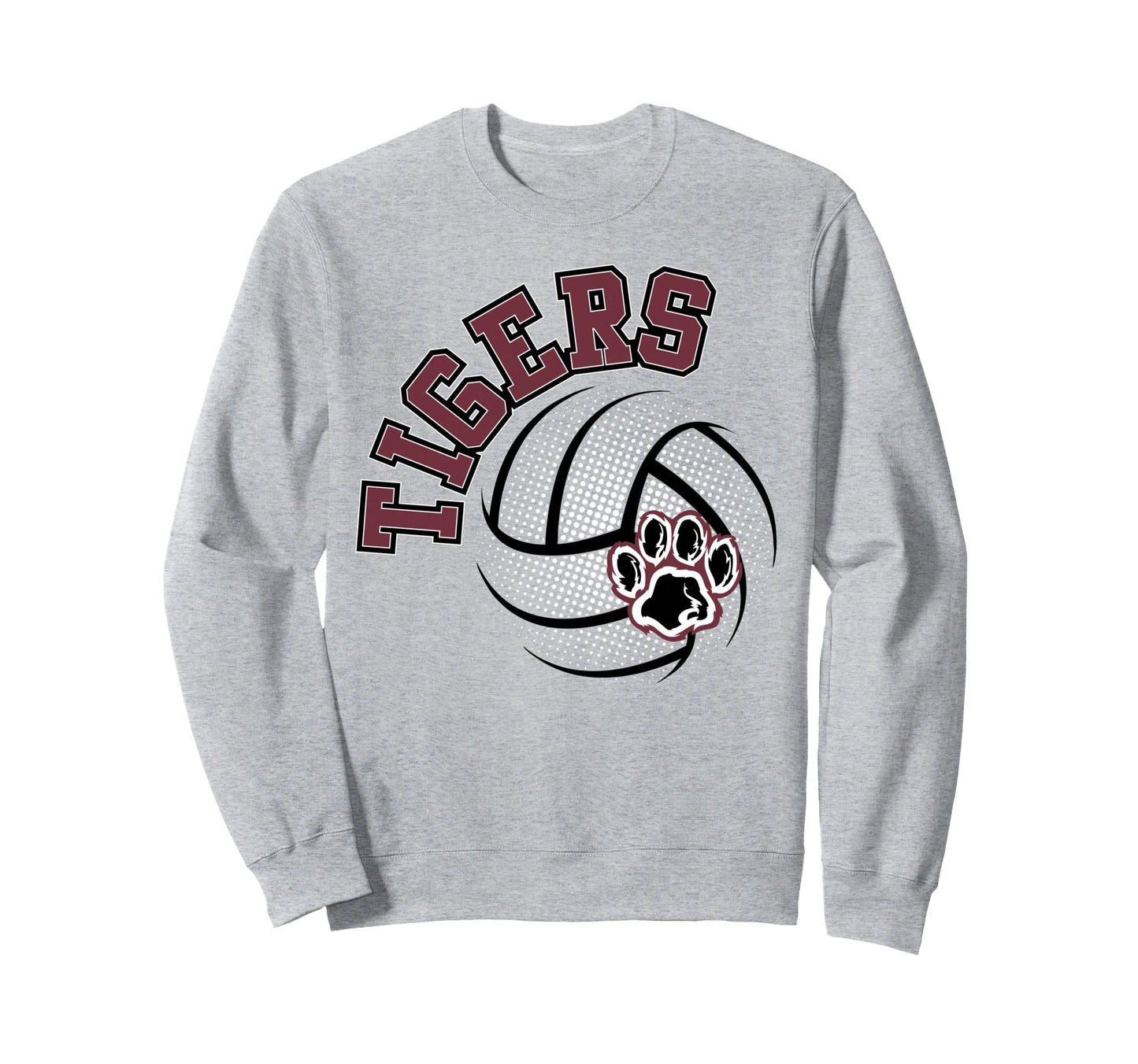 Tigers Volleyball Mom School Sweatshirt - Fun Novelty Design Men Women - T-Shirt, Sweatshirt, Hoodie