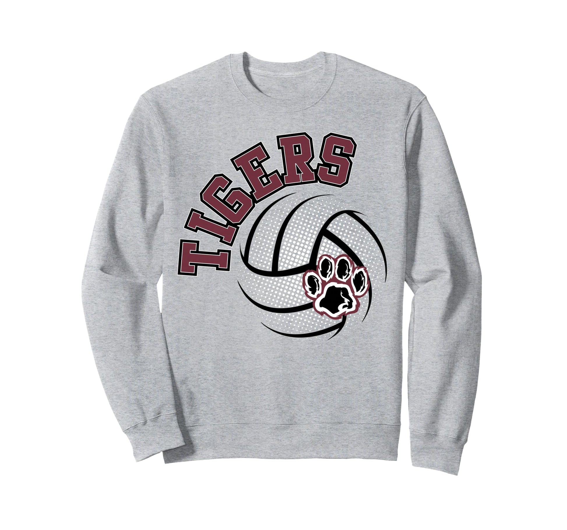 Tigers Volleyball Mom School Sweatshirt - Fun Novelty Design Men Women - T-Shirt, Sweatshirt, Hoodie