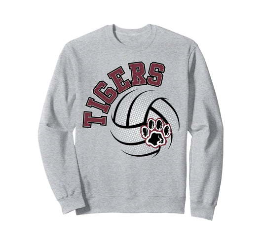 Tigers Volleyball Mom School Sweatshirt - Fun Novelty Design Men Women - T-Shirt, Sweatshirt, Hoodie
