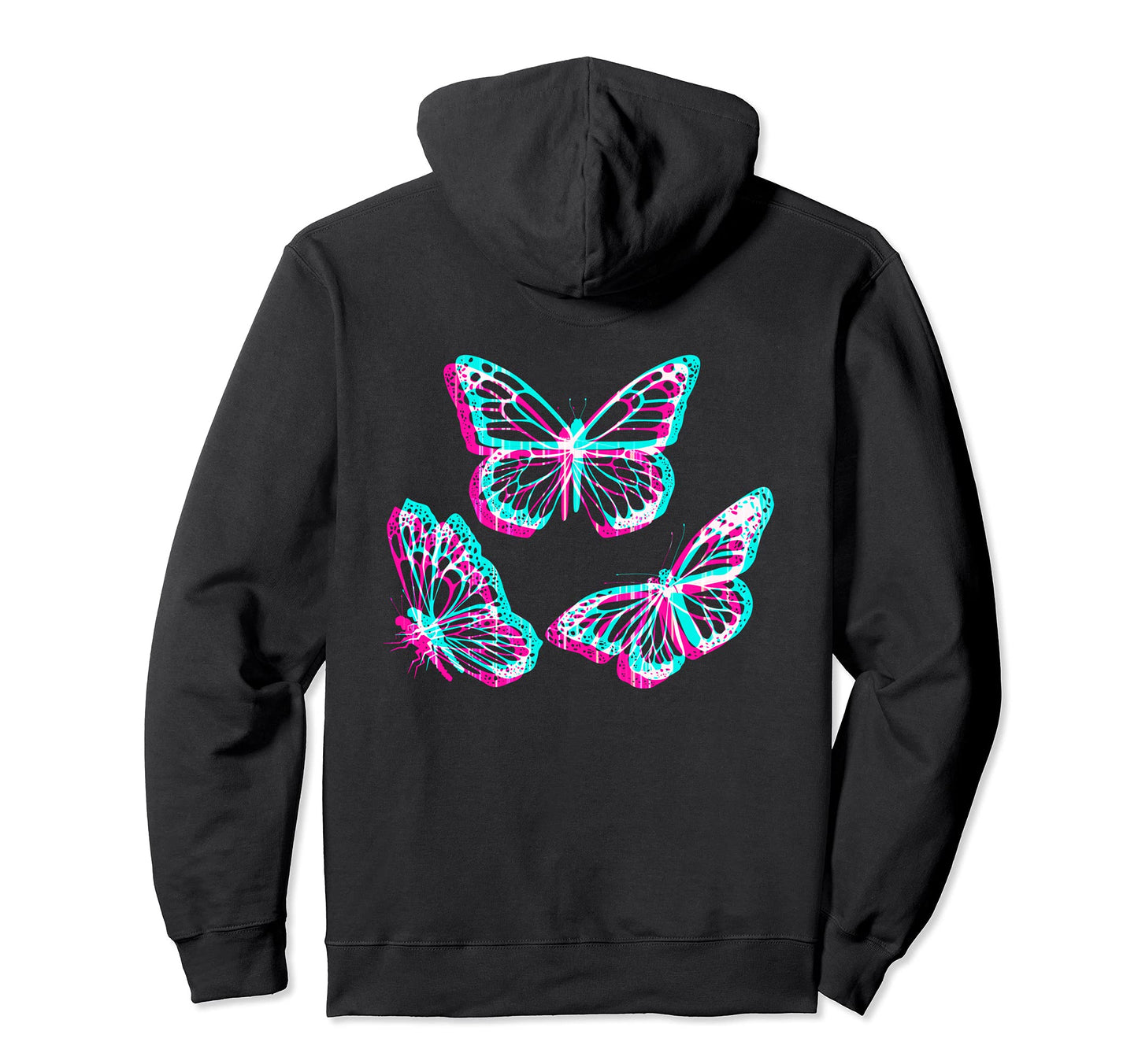 Pastel Goth Aesthetic Butterfly Glitch Hoodie - Graphic Print Unisex - T-Shirt, Sweatshirt, Hoodie