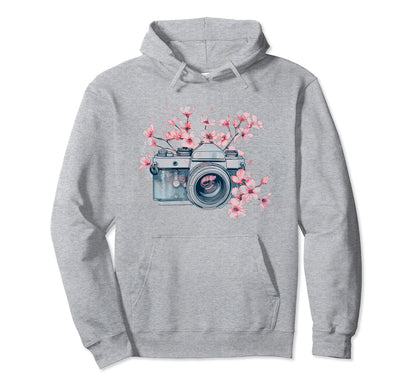 Photographer Camera Flowers Photography Hoodie - Unique Graphic Unisex - T-Shirt, Sweatshirt, Hoodie